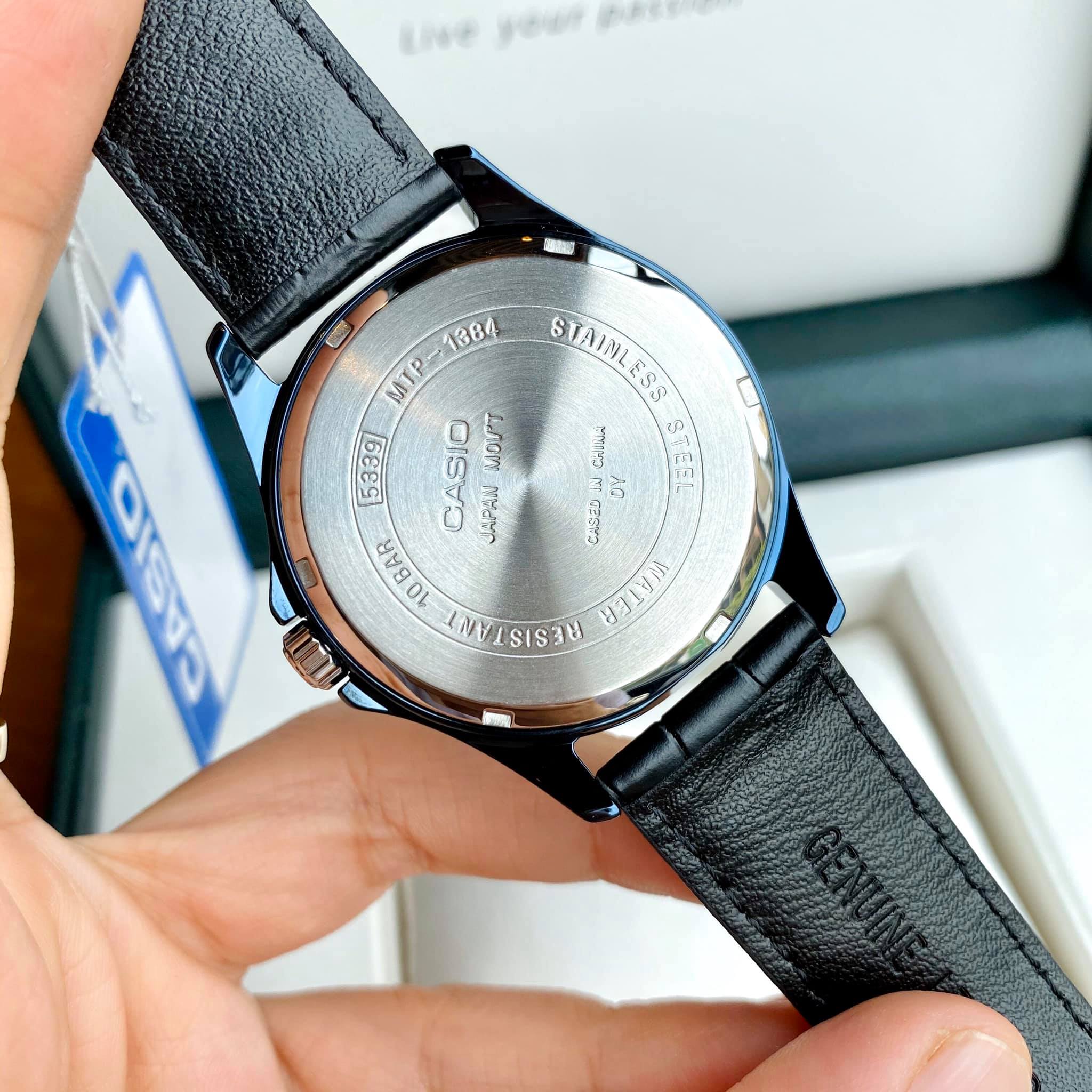 Đồng hồ nam dây da Casio MTP 1384BUL-1