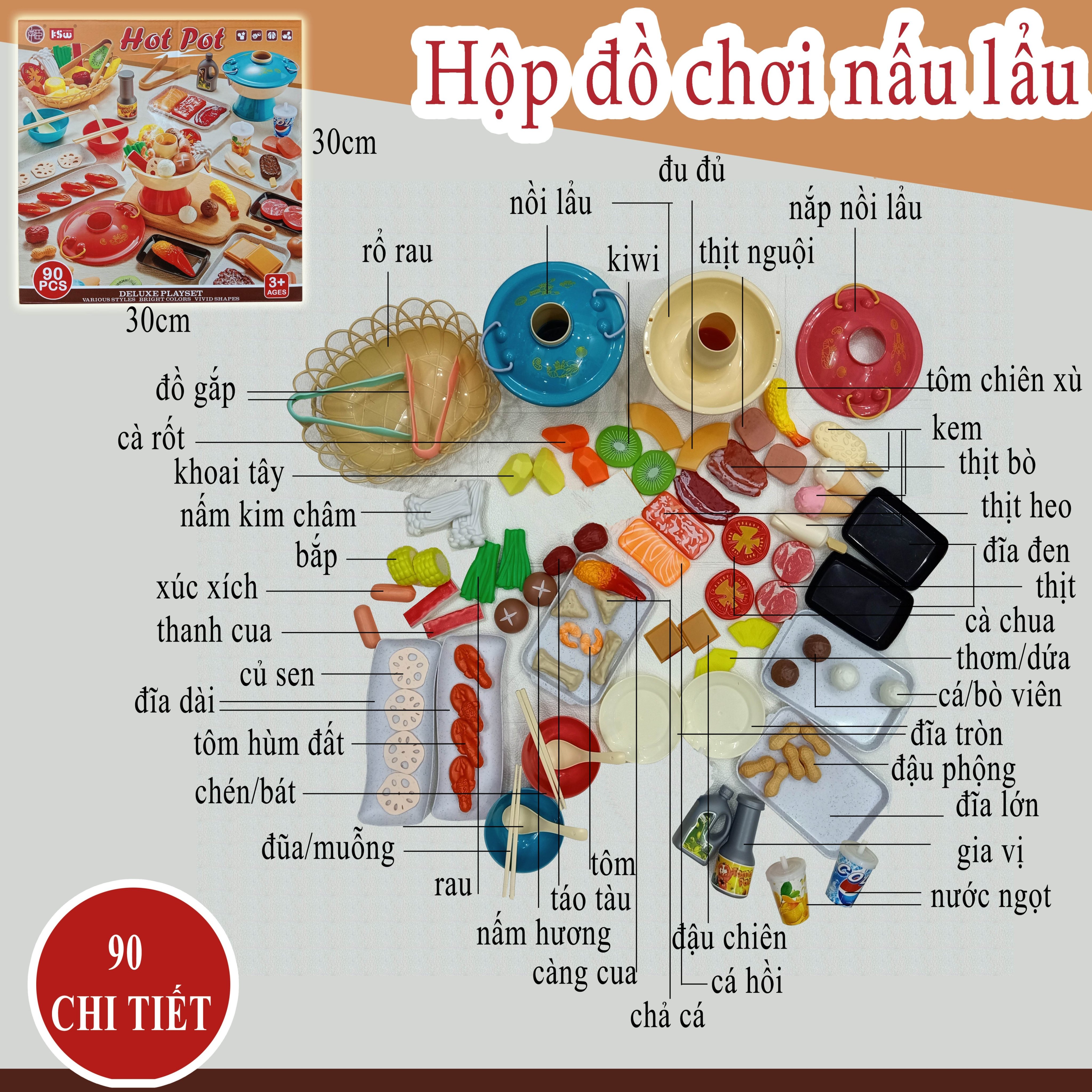 Bộ nấu ăn nhà bếp loại 102 chi tiết lớn. bộ nấu ăn mini, đồ chơi nhà bếp, đồ chơi cho bé gái tăng sáng tạo