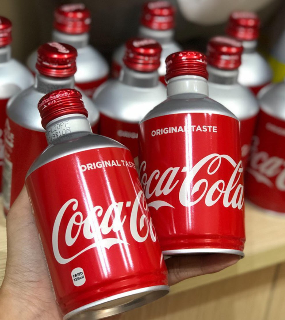 [HCM]Coca Cola Nhật Bản chai nhôm nắp vặn 300ml