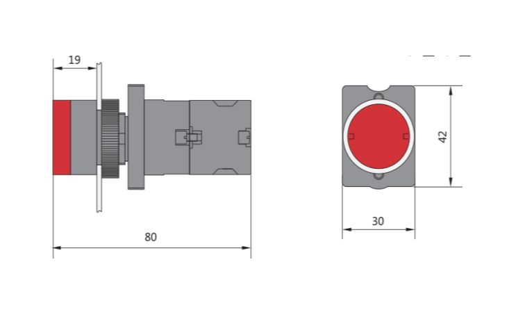 Nút nhấn nhả có đèn Chint xanh đỏ phi 22mm (CHÍNH HÃNG)