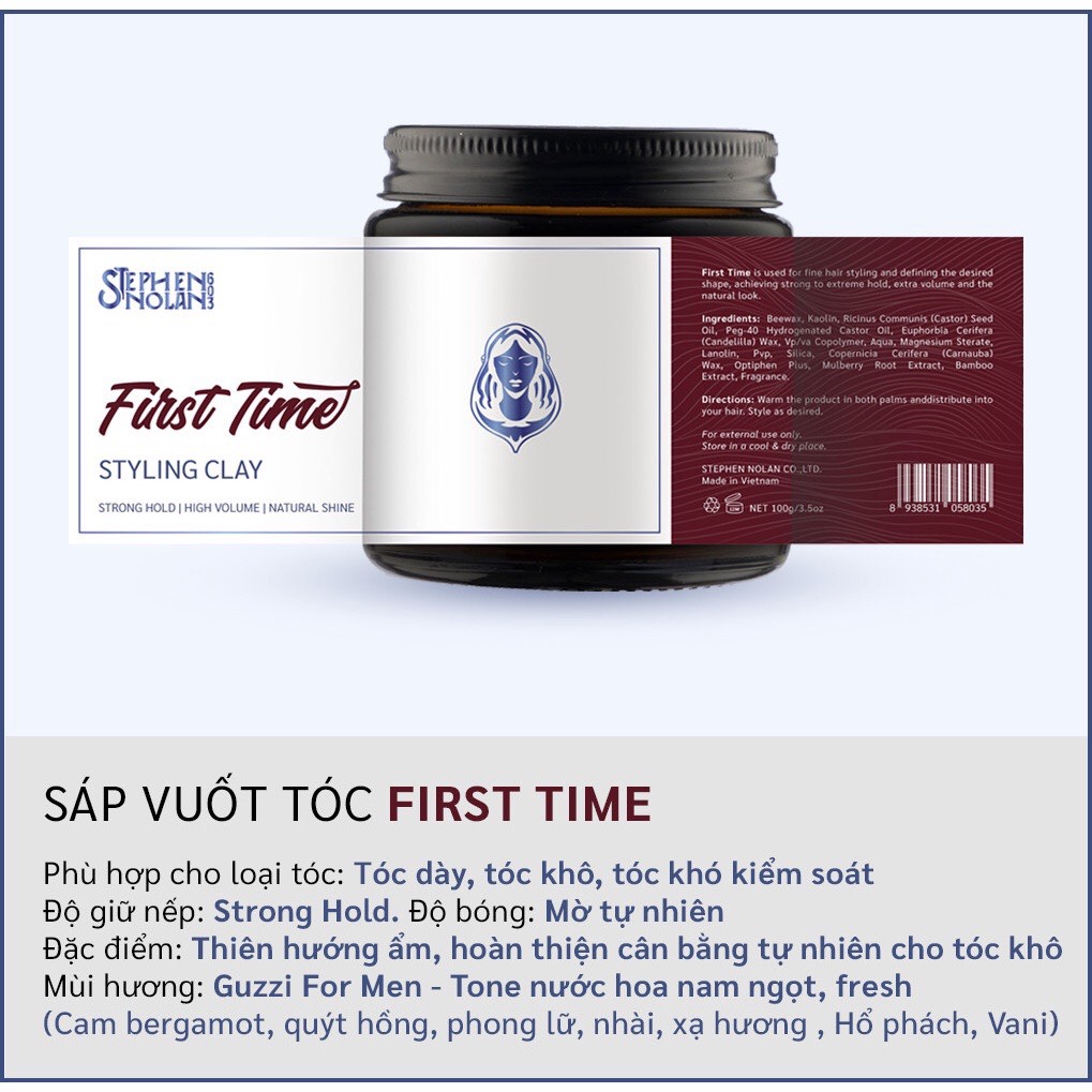 Sáp Vuốt Tóc Stephen Nolan 603 Dark Time / The Second / The Eternal / First Time - Version 2023