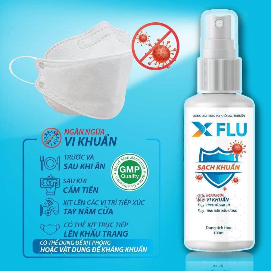 Nước rửa tay khô sát khuẩn X Flu (dạng xịt)