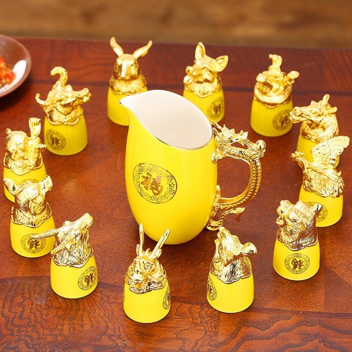 Bộ ly 12 con giáp bằng sứ cao cấp