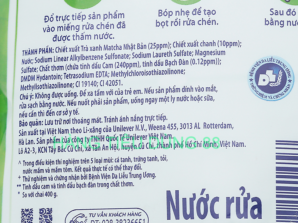 Nước rửa chén Sunlight Trà Xanh Matcha Nhật Bản 750g
