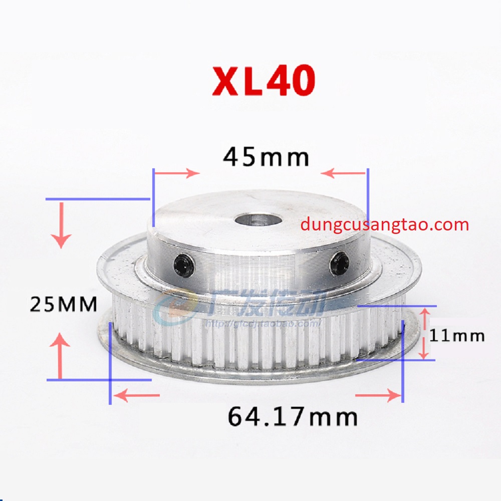 Puly XL40 răng / Nhông XL40 răng nhiều kích thước lỗ trục