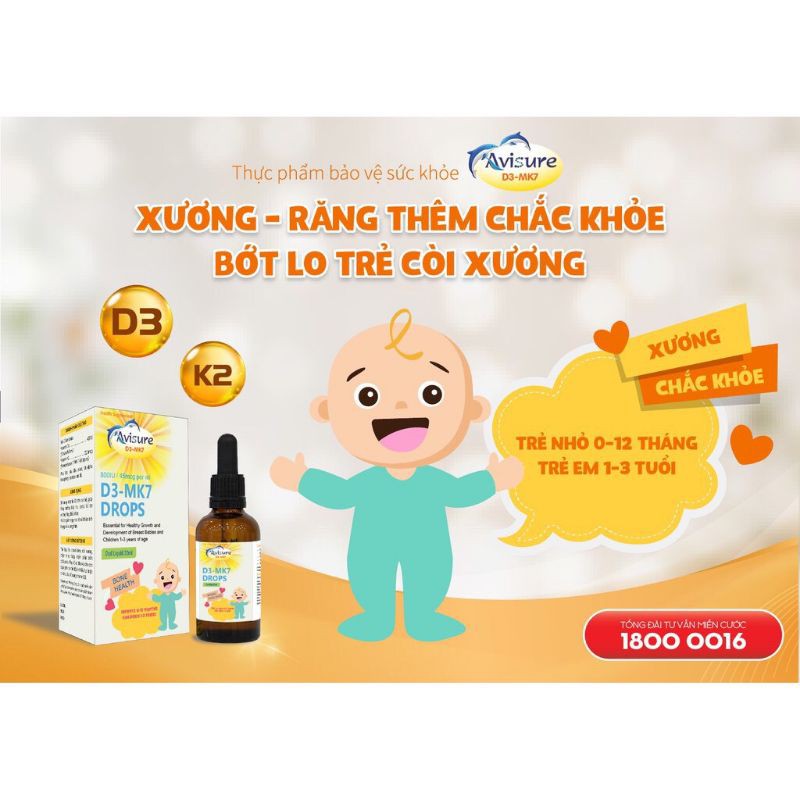 Vitam D3 Mk7 Drops Avisure 20ml chính hãng