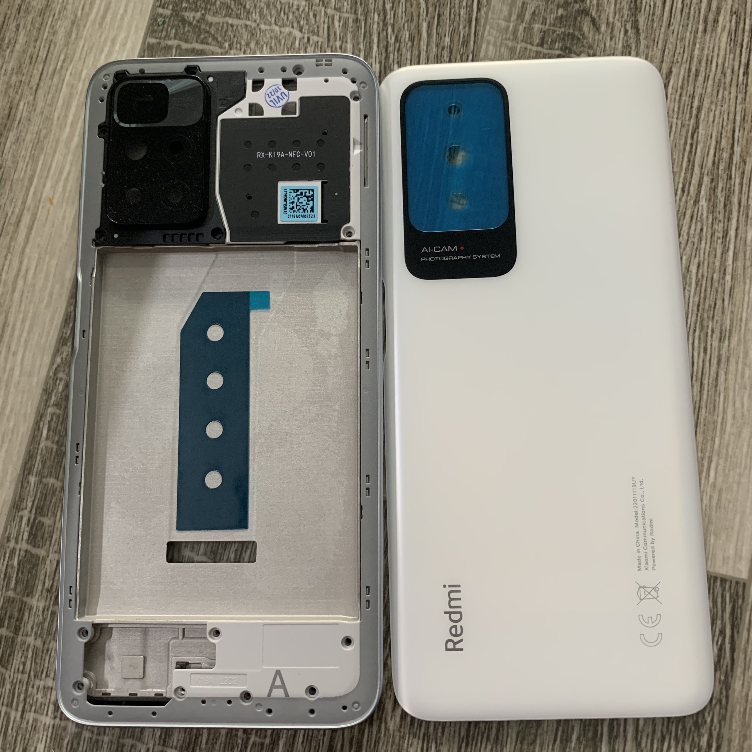 Vỏ Xiaomi Redmi 10 K19A có kính cam và khe sim
