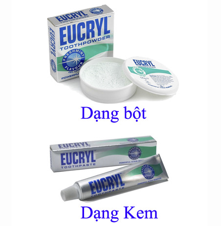 Combo 2 kem đánh răng và 1 bột tẩy trắng răng EuCryl Anh Quốc