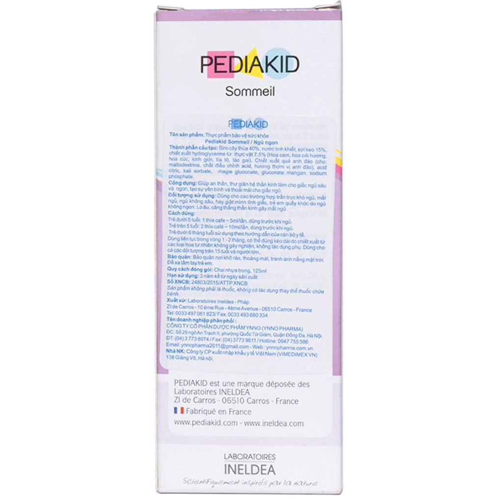 Siro Giúp Bé Ngủ Ngon Pediakid Sommeil 125ml