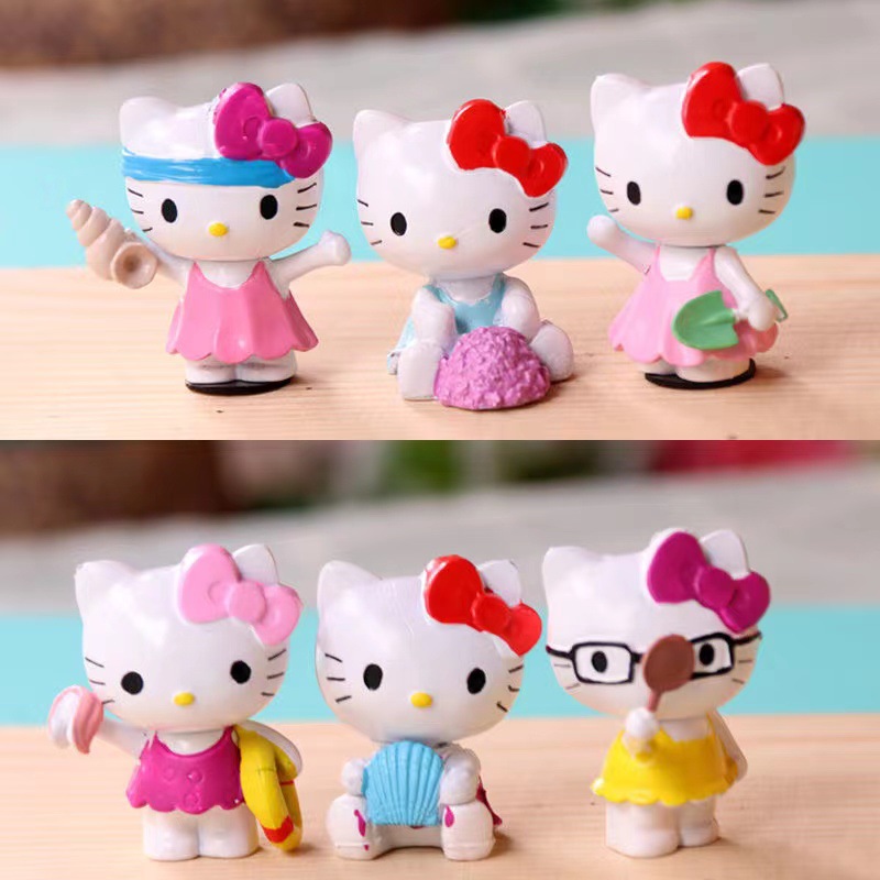 Set 6 mô hình Hello Kitty siêu dể thương