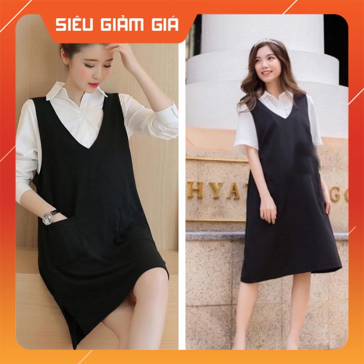 Đầm bầu yếm xinh xắn- váy bầu đẹp kiểu dáng siêu đẹp-không kèm áo trong