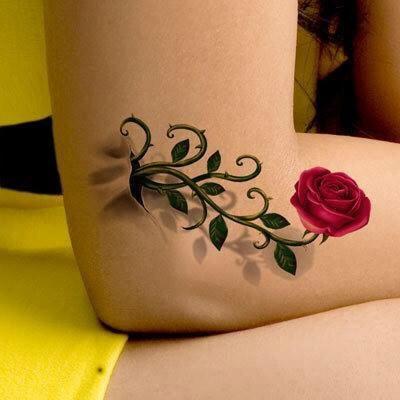 Combo 5 tấm xăm dán hoa 3d size 10x20cm MX-371- mua 2 tăng 1 mini tattoo