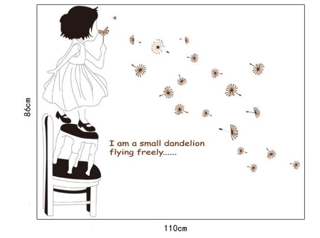 Decal trang trí Cô Gái Thôi Hoa Bồ Công Anh