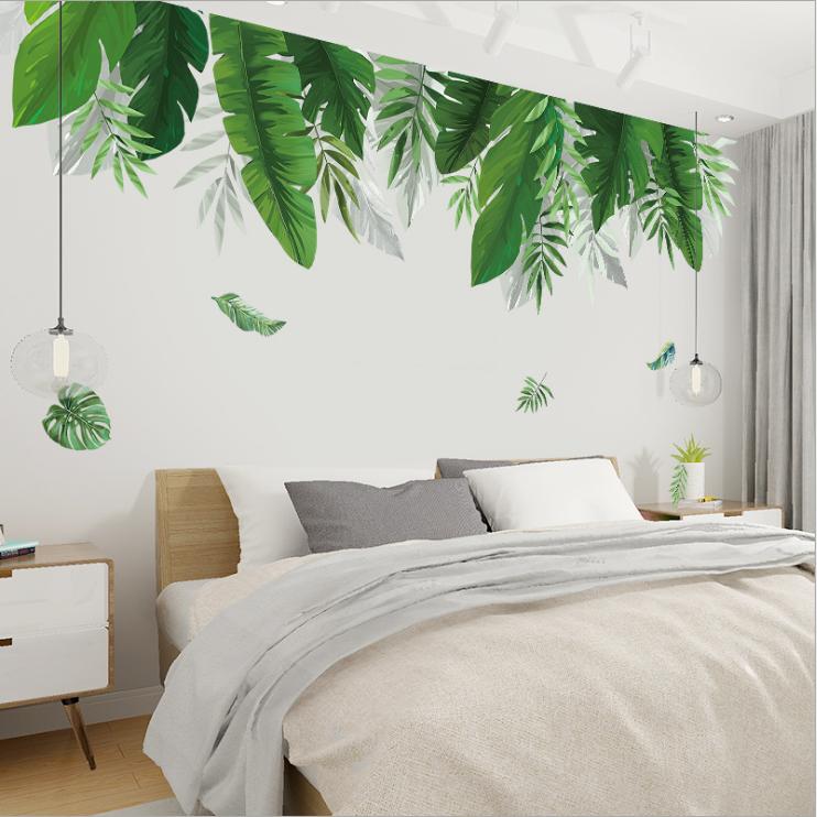 [HCM]Decal dán tường 3D giàn lá xanh số 2 (70 x 150 cm) AmyShop