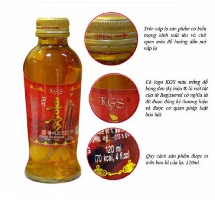 [HCM]Nước Hồng Sâm Có Củ KGS ( 10 chai hộp )