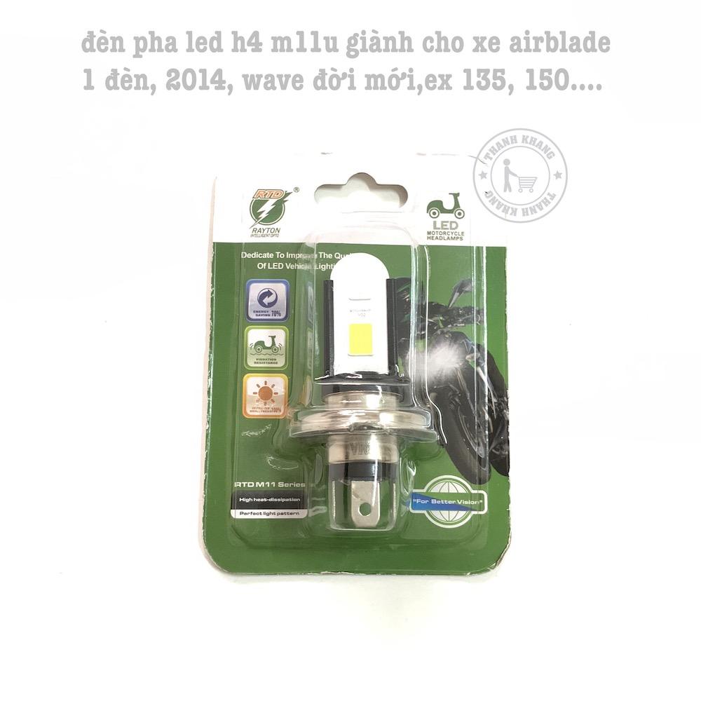 Đèn pha led H4 m11u dành cho xe Airblade 1 đèn, 2014, wave đời mới, Ex 135, 150 bvn05