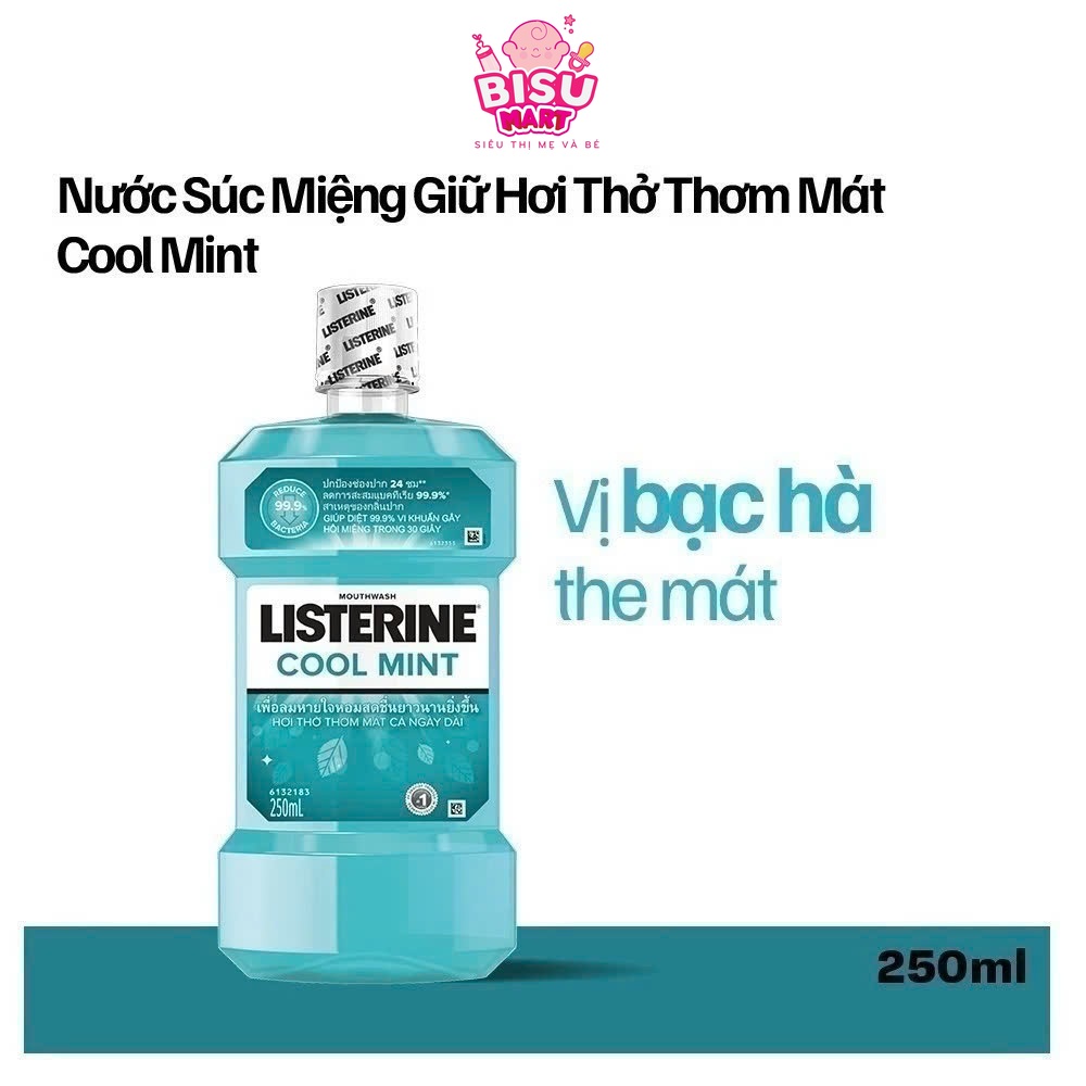 Nước Súc Miệng Listerine Cool Mint 250ml 750ml dung dịch vệ sinh răng miệng