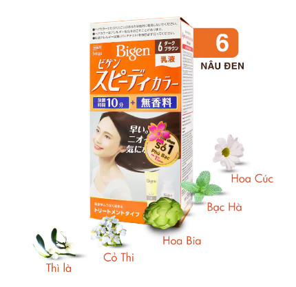 NHUỘM TÓC PHỦ BẠC BIGEN NỘI ĐỊA NHẬT (MÀU SỐ 6 - NÂU ĐEN)