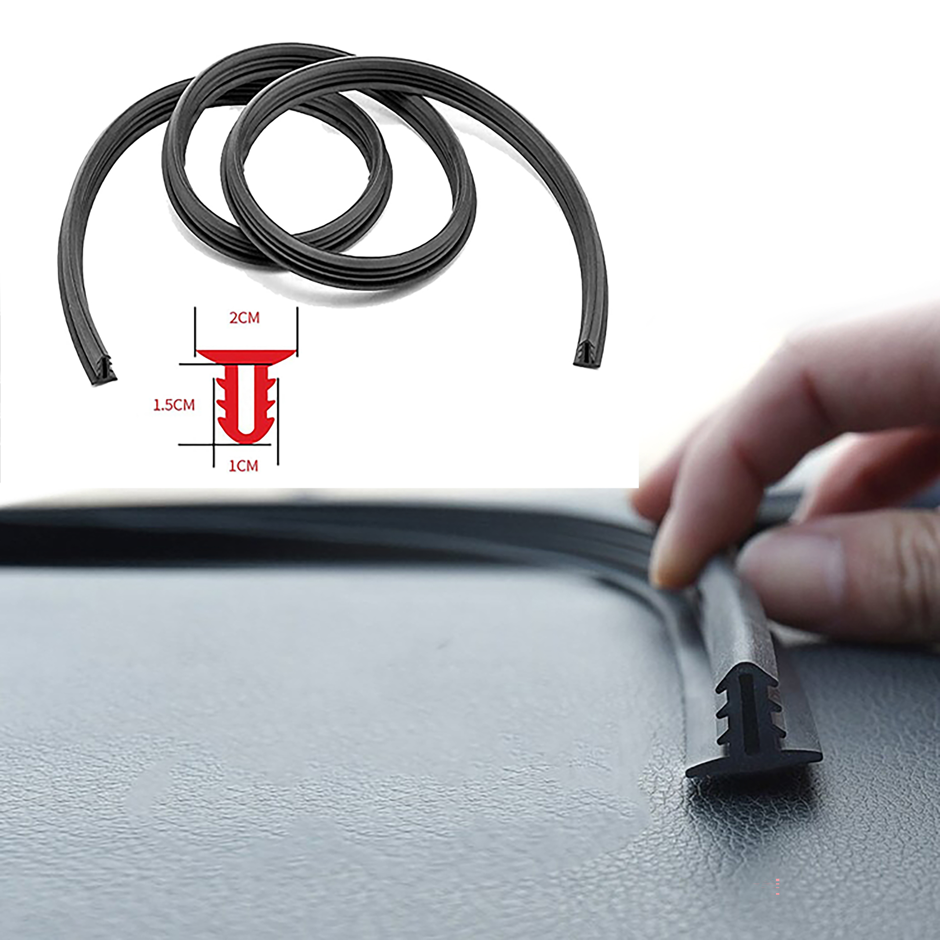 Gioăng Cao Su Nhét Chân Kính Lái Xe Ô Tô Gioăng T cửa kính lái ô tô dài 1,6m kèm que cài nhựa thông minh