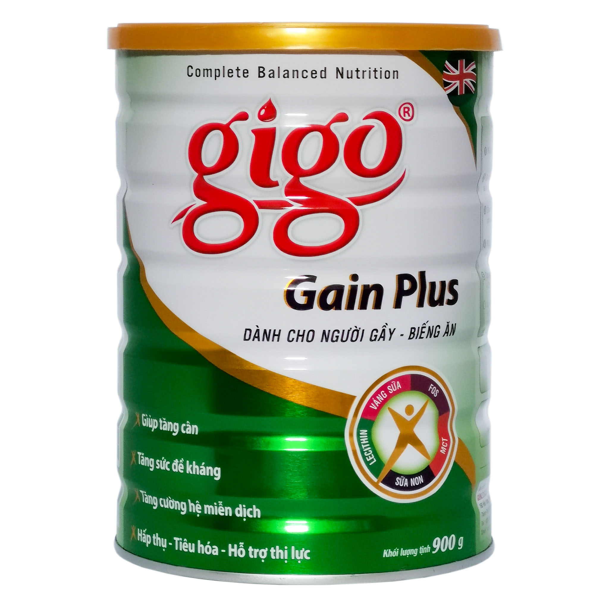 Sữa Bột Gigo Gain Plus Hộp 900g (Dành cho người gầy - biếng ăn)