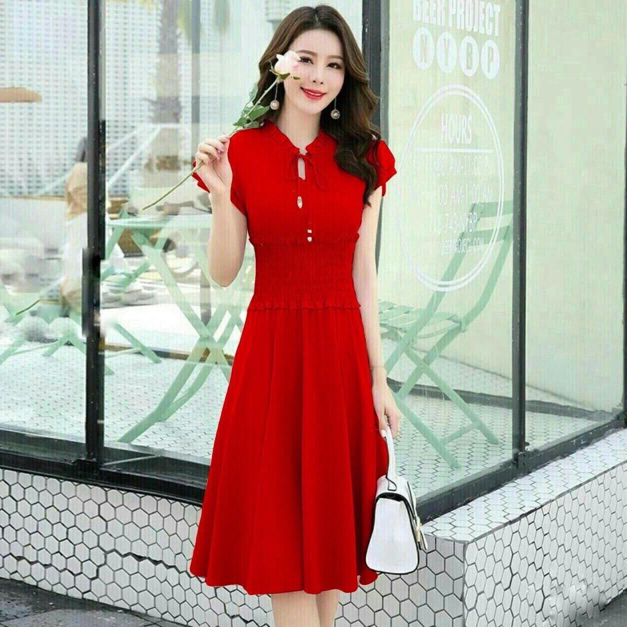 đầm xòe nhún eo siêu xinh