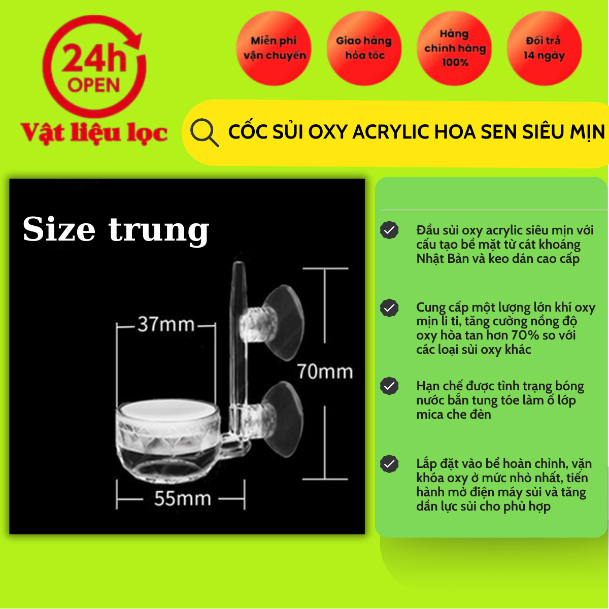 Cốc Sủi Oxy Acrylic Lotus Siêu Mịn