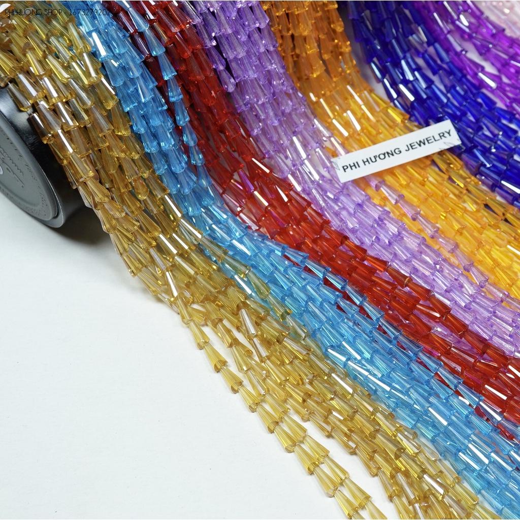 Pack of 1 String ~ 65 Crystal Tower Bell Beads 4X8Mm