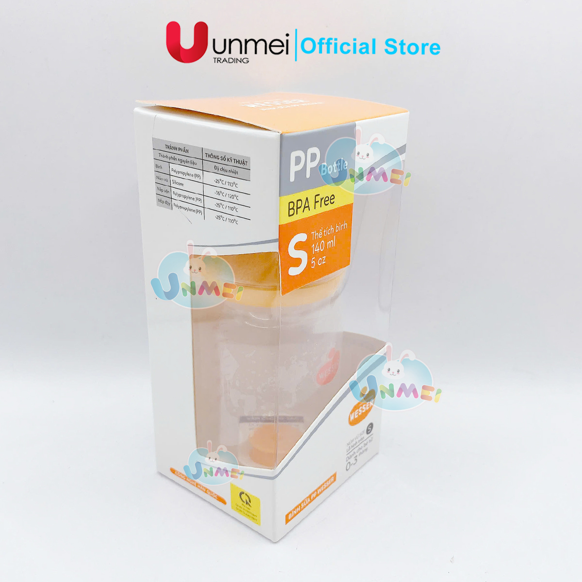 Bình sữa Wesser PP (cổ hẹp) 140ml