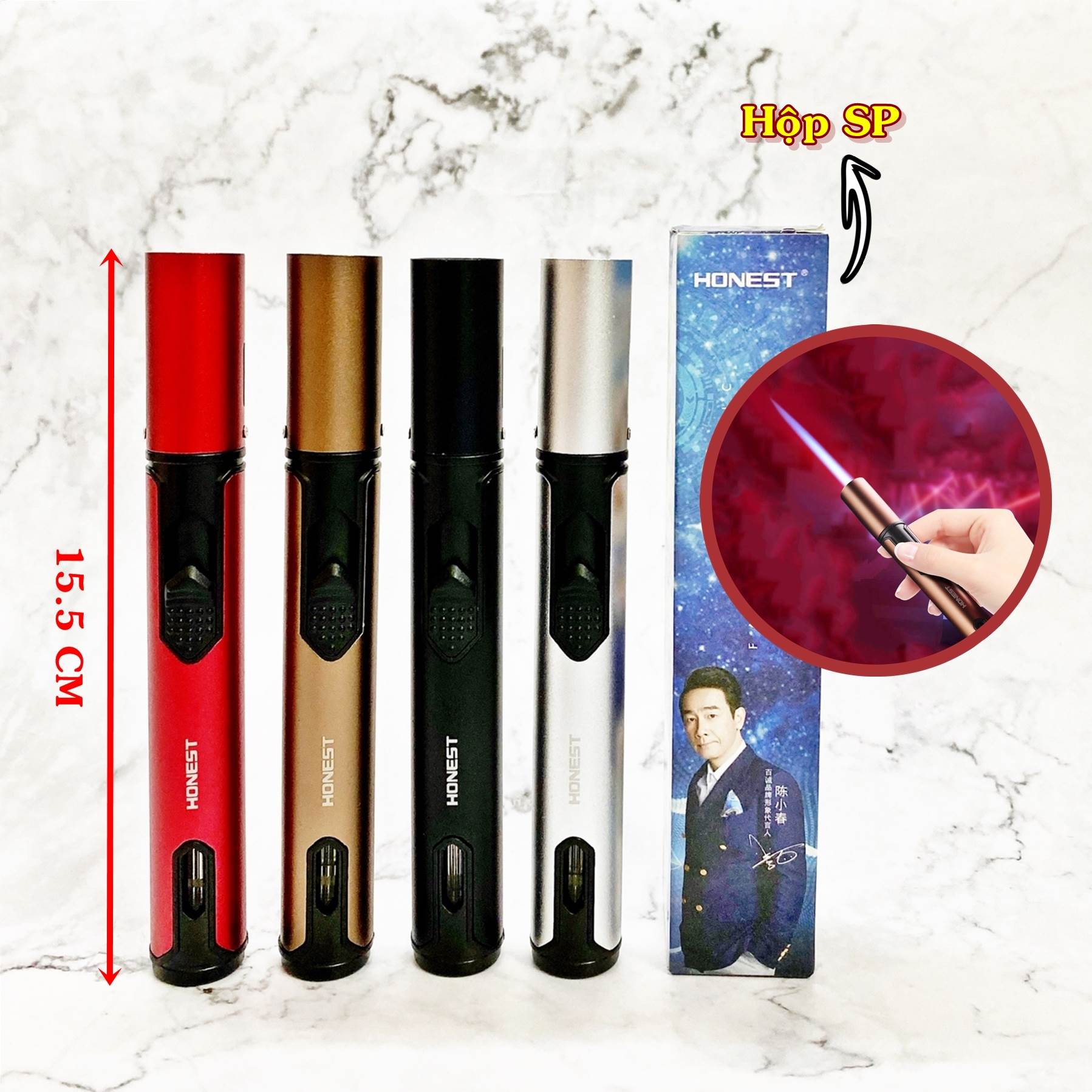 BẬT LỬA KHÈ HONEST 753 KIM LOẠI - (XÀI GAS)