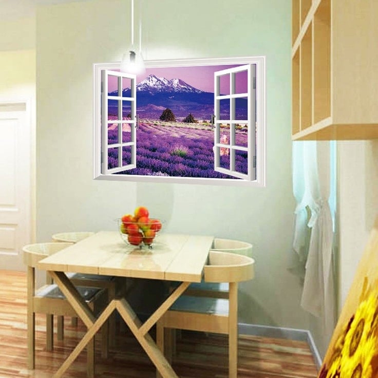 [HCM]DECAL DÁN TƯỜNG CỬA SỔ VƯỜN HOA TÍM