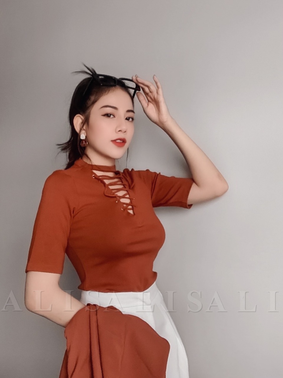 [Hình Thật] Áo Thun Cổ Lọ Đan Dây Ngực Form Ôm BoDy Siêu đẹp