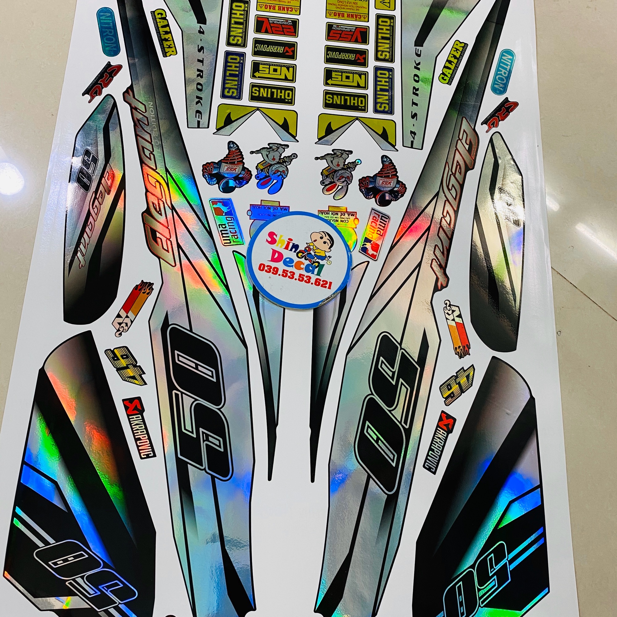 FREE SHIP - [ QUÍ KHÁCH VUI LÒNG MANG TEM RA TIỆM CHO THỢ DÁN] TEM RỜI Elegant trắng đen Crom titan 7 màu