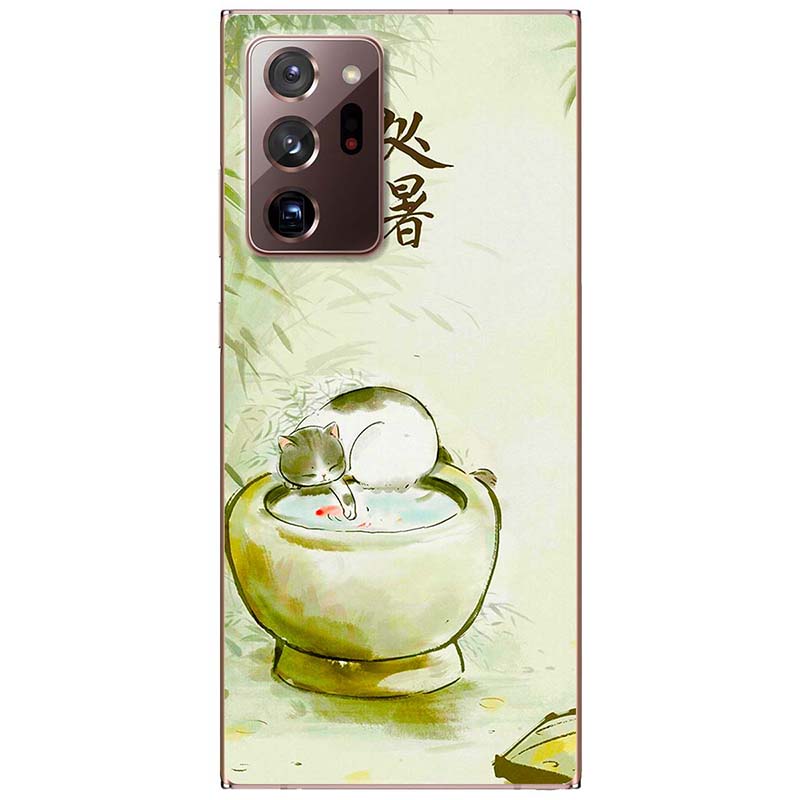 Ốp lưng dành cho Samsung Galaxy Note 10, Note 10 Plus, Note 10 Lite, Note 20, Note 20 Ultra mẫu Mèo và lu nước