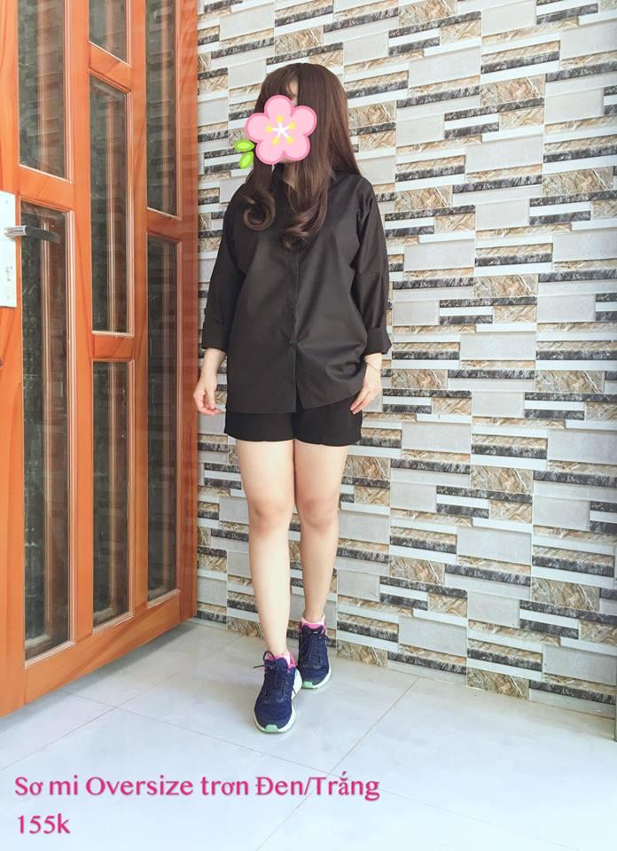 Sơ mi Oversize trơn trắng / đen