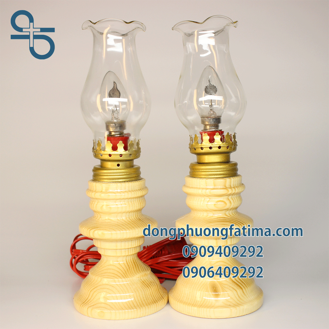 Đèn bàn thờ -2 cây đèn dầu điện