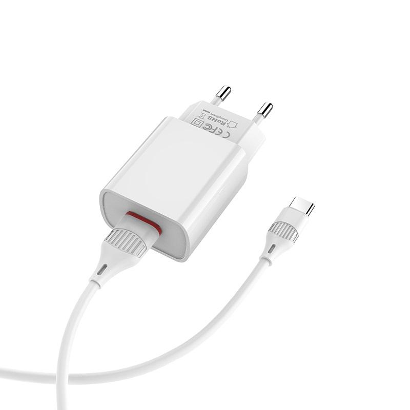 BOROFONE - Bộ Cóc Cáp Sạc BA20A - Cổng Type C 2.1A (EU)