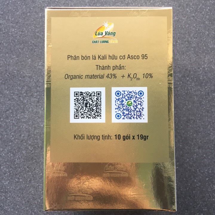 Phân Bón Lá Vô Gạo Lúa Vàng 19gr