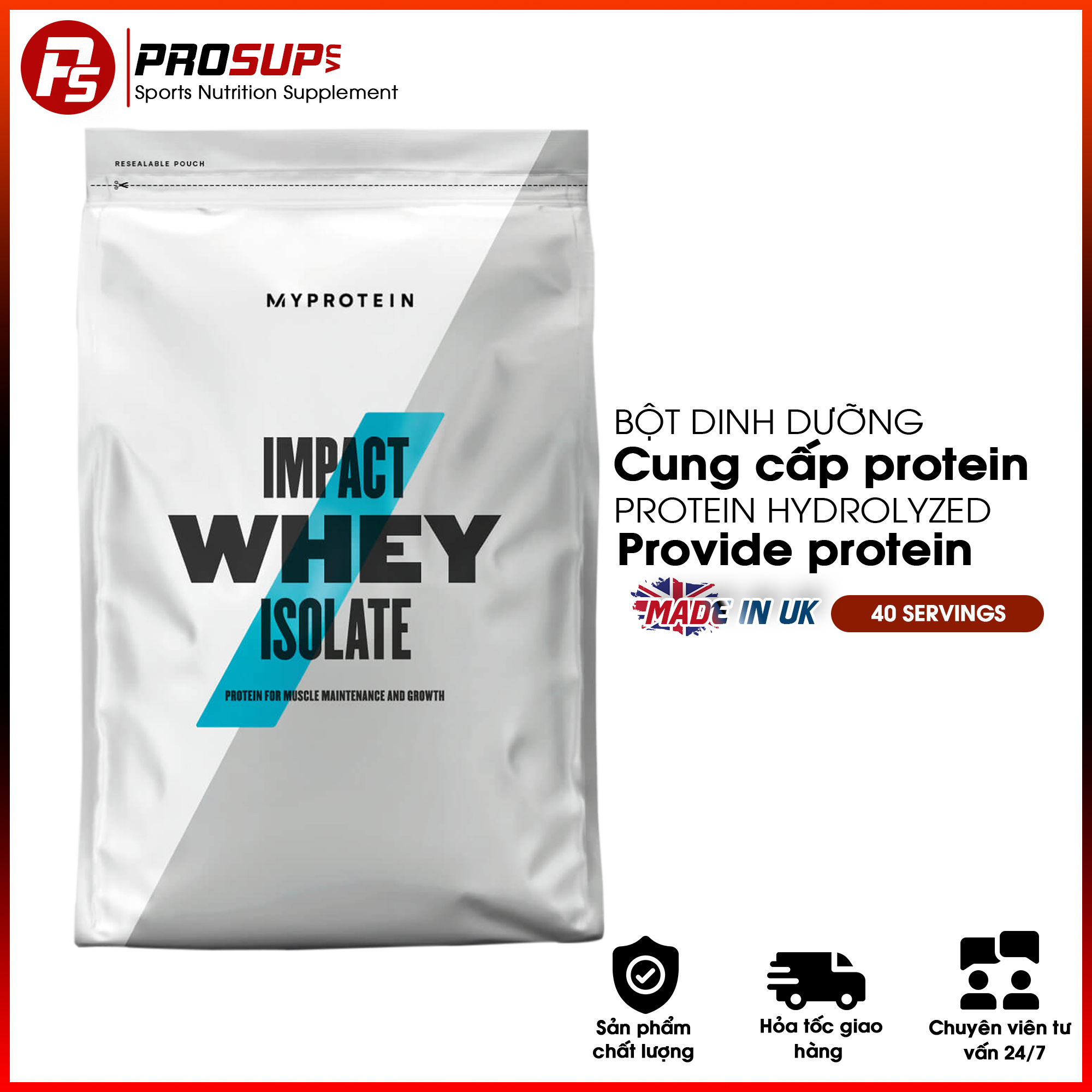 Impact Whey Protein Isolate (2,2LBS) - My Protein - Whey protein bổ sung cung cấp dinh dưỡng