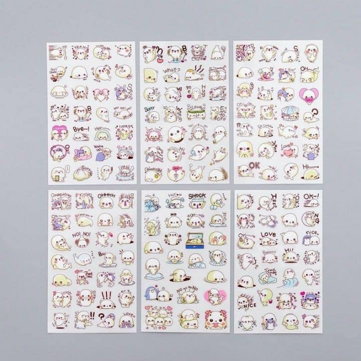 Combo 6 Miếng Dán Trang Trí Sticker Trang Trí Sticker Ngộ Nghĩnh Phong Cách Hàn Quốc Dễ Thương Cho Bé