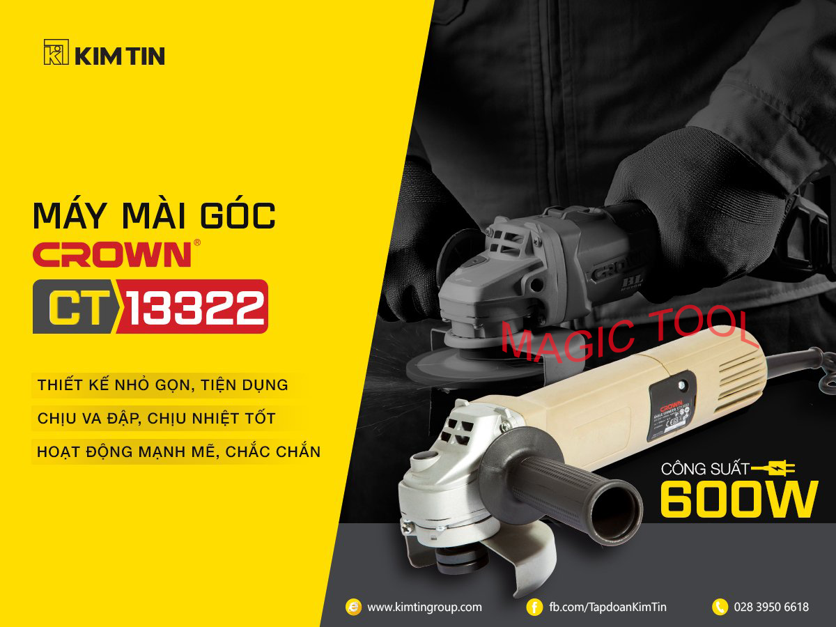 MÁY MÀI GÓC CHÍNH HÃNG CROWN CT13322