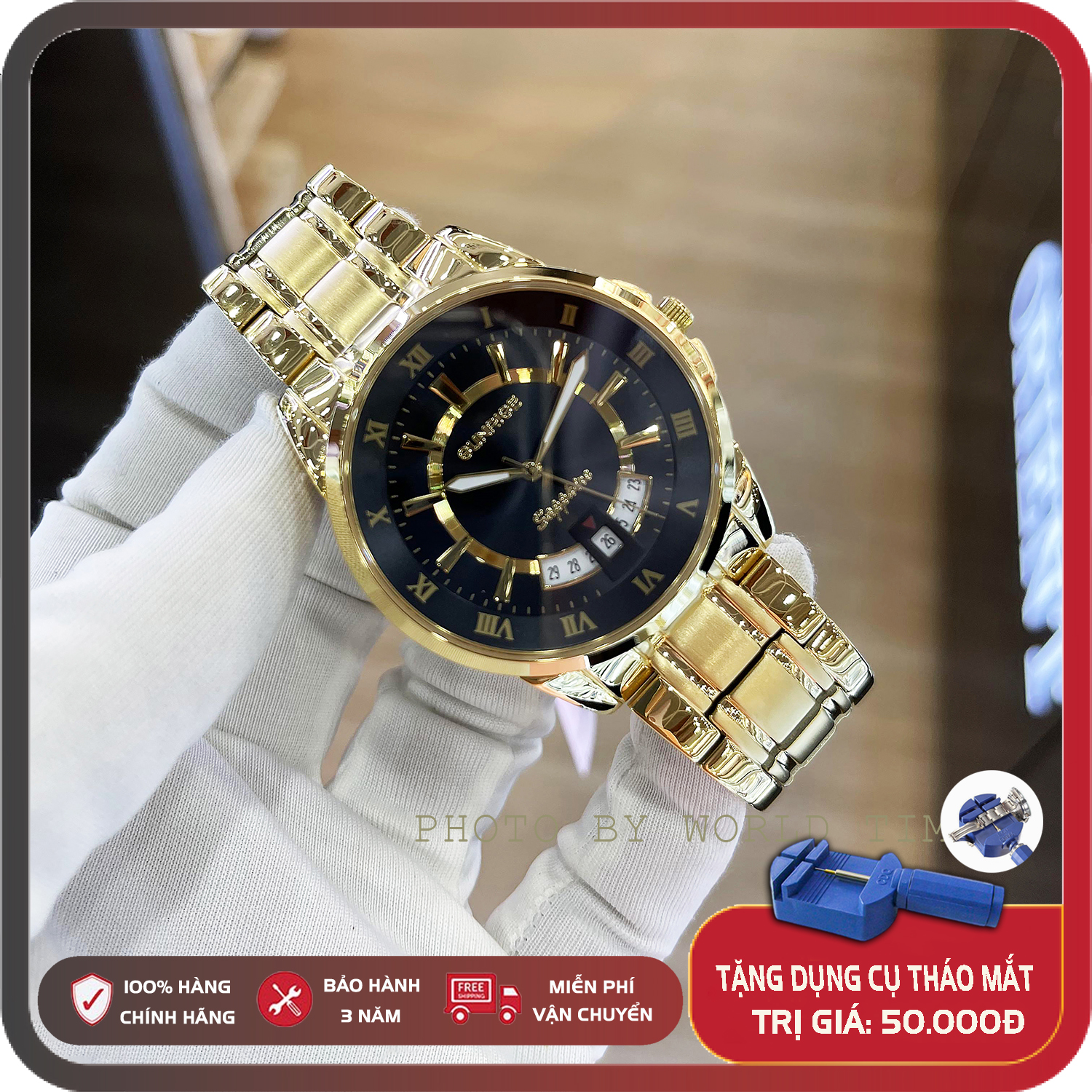 HOÀN TIỀN 15% - Đồng Hồ Nam Sunrise DM771SWA Full Box Thẻ bảo hành 3 năm Kính Sapphire Chống Xước Chống Nước - Dây Thép Không Gỉ 316L
