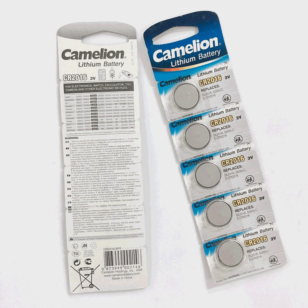 Combo 5 viên Pin CR2016 Camelion Lithium 3V chính hãng
