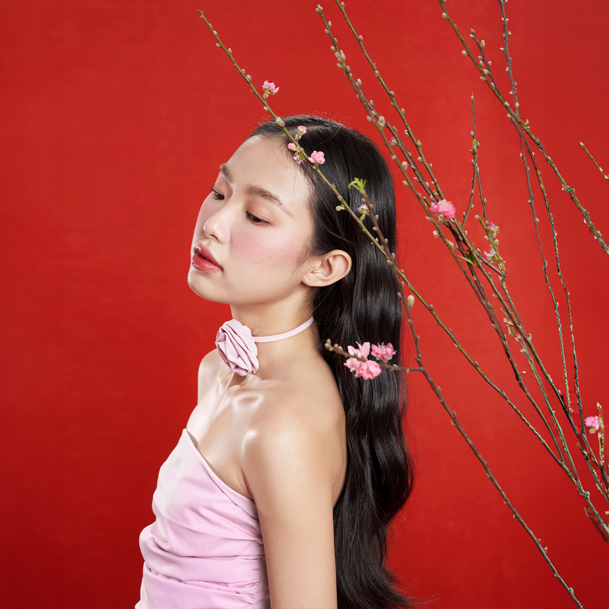 DOTTIE - Đầm cúp ngực tùng bí - Hồng - D0586