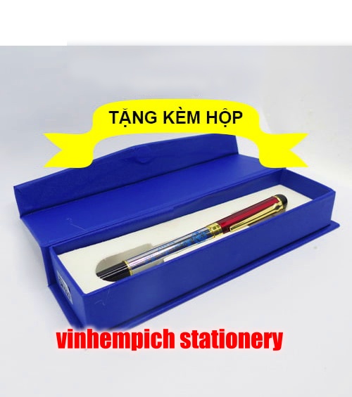 Bút máy ánh dương ngòi vàng mềm siêu bền, vỏ kim loại sang trọng - có hộp đựng sh027