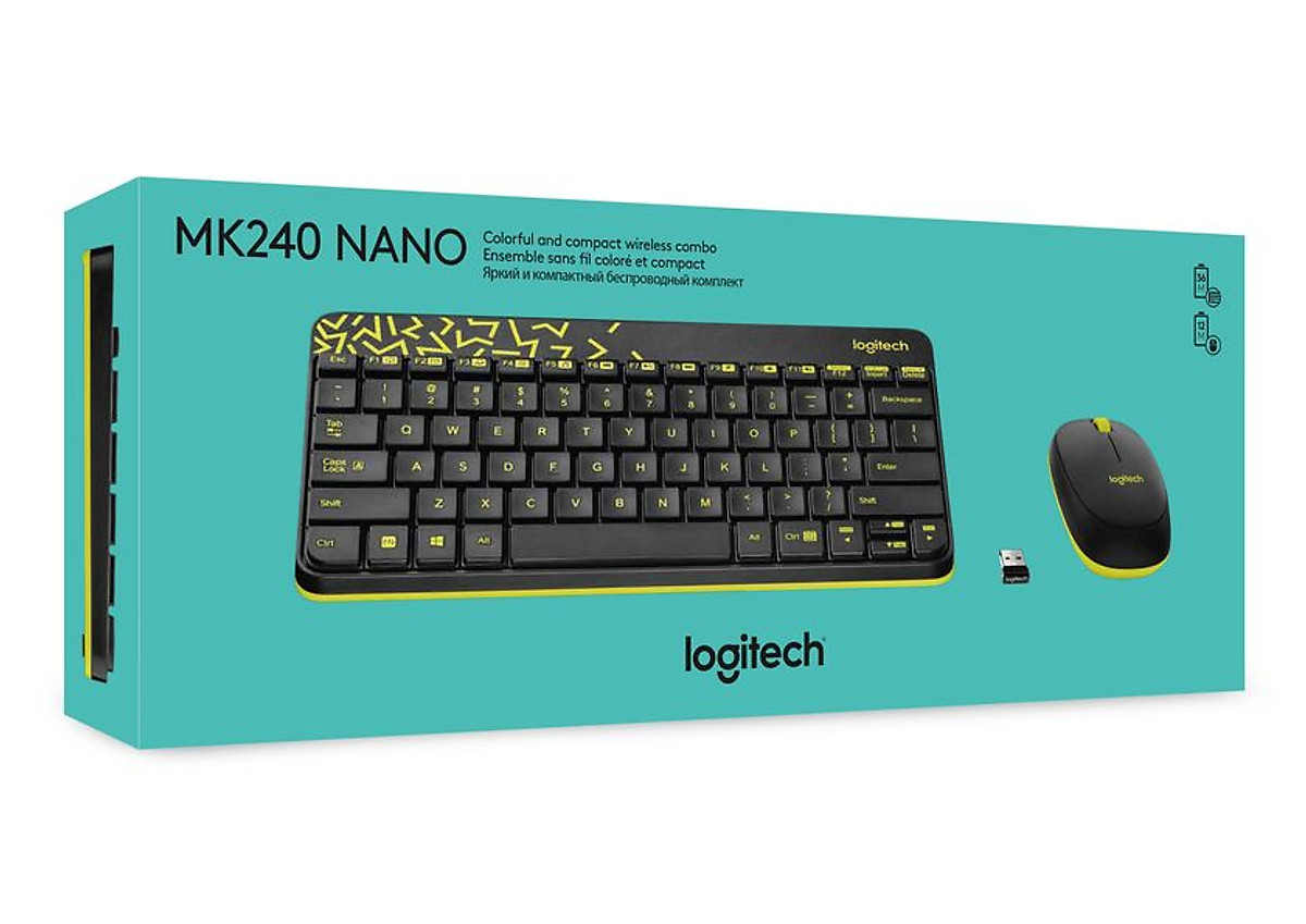 Combo bàn phím chuột không dây logitech MK240 Nano