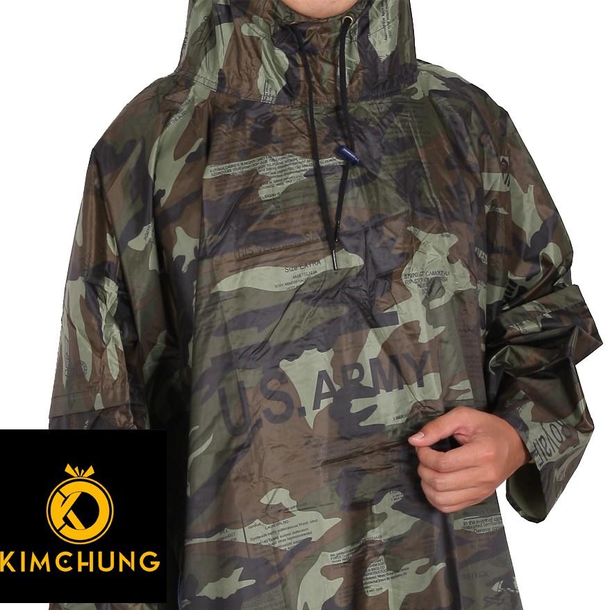 Áo mưa cánh dơi rằn ri - vải dù cao cấp - siêu chống thấm