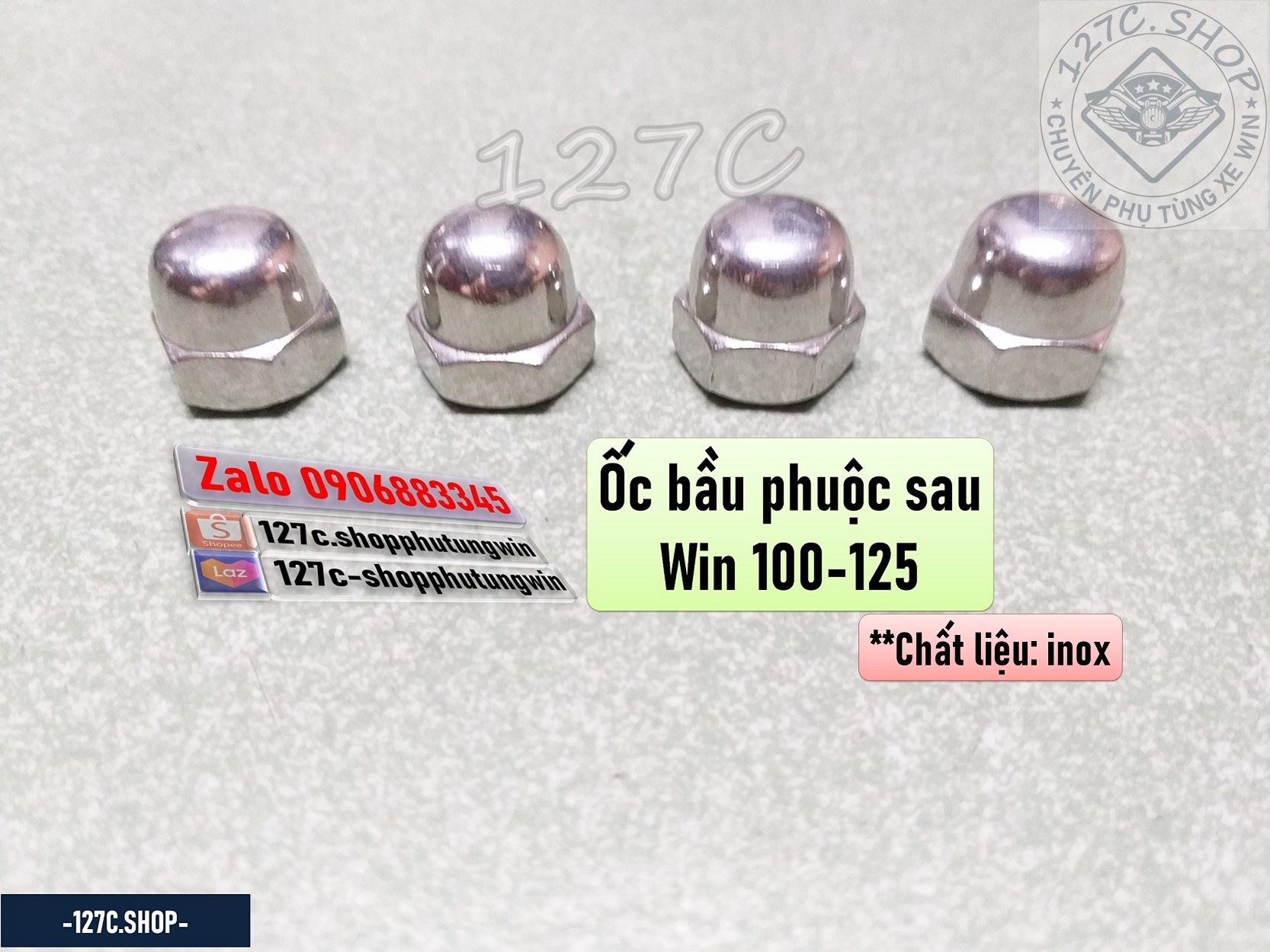 [HCM] Ốc bầu inox phuộc sau Win 100/ 125cc