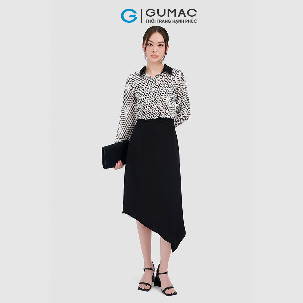Chân váy midi tà lệch GUMAC LV0913