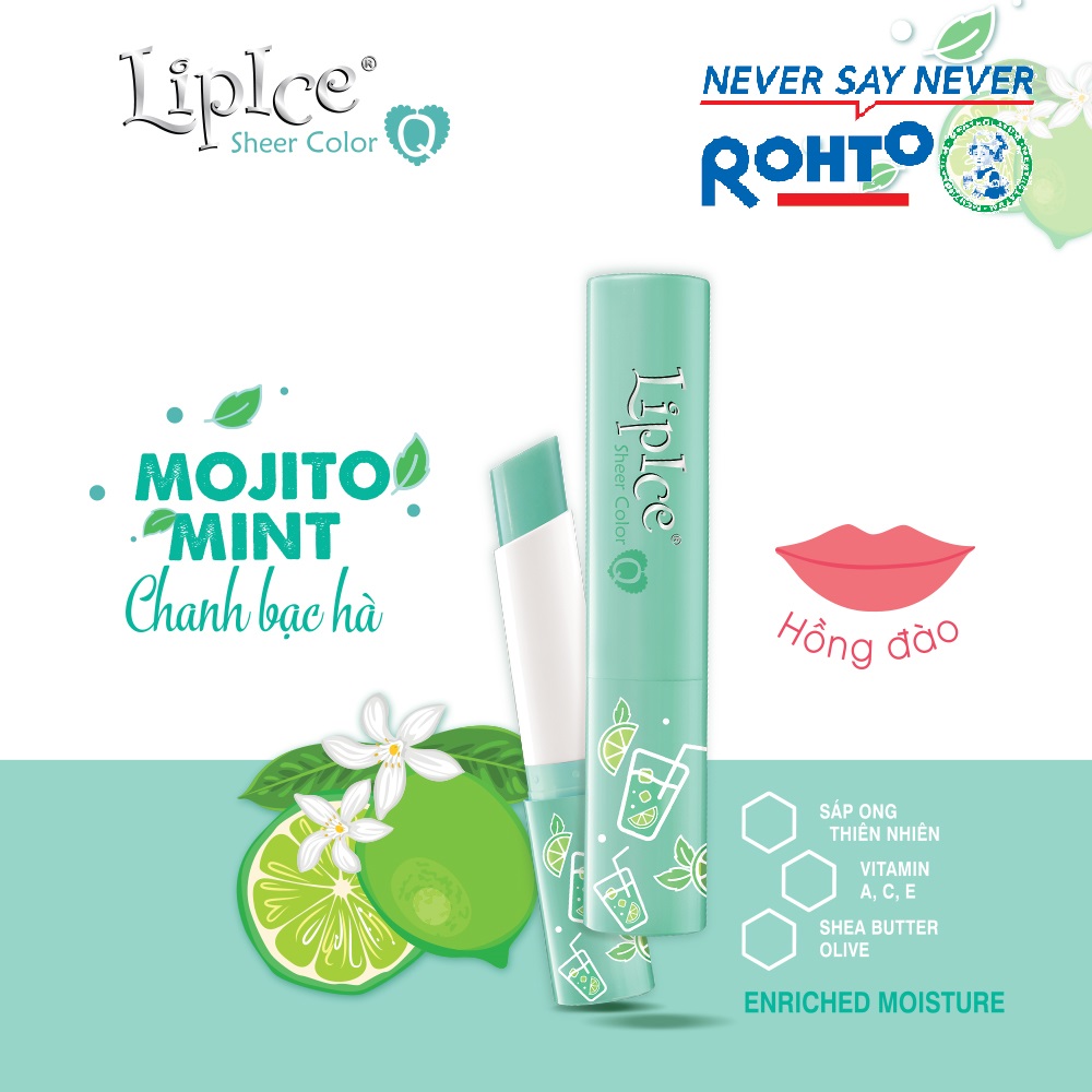 Son dưỡng Lipice Sheer Color Q Mojito Mint 2.4g (Hồng đào)