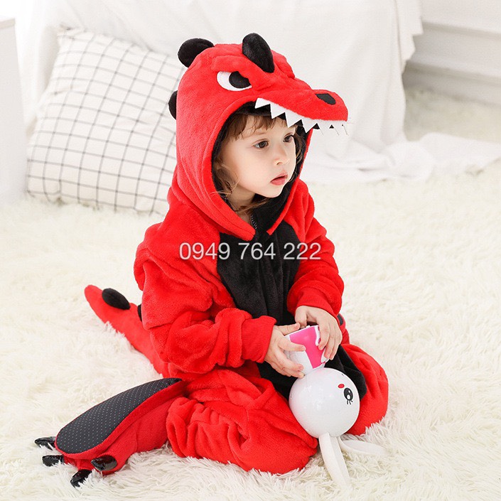 Bộ Đồ Thú Khủng Long Đỏ Trẻ Em 🏵️ Bộ Đồ Thú Giá Rẻ